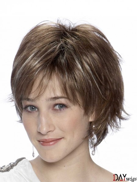 8 inch Hairstyles Straight Layered Brown Short Wigs