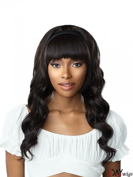 Water Wave Wigs Synthetic Headband Wig With Bangs